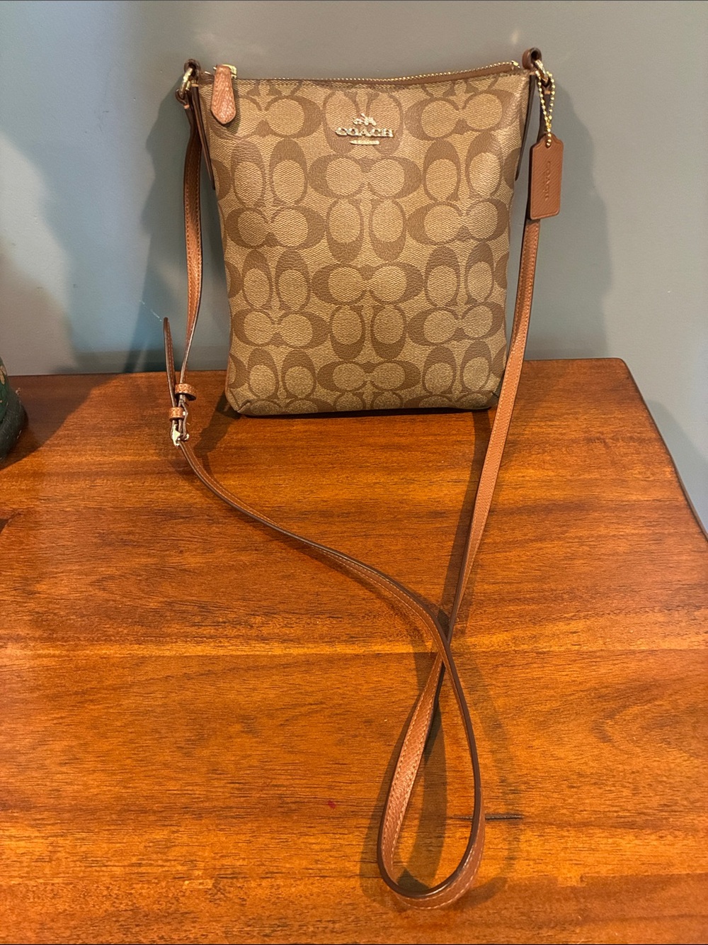 Coach Tan Signature Crossbody Bag